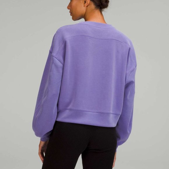 NWOT Lululemon Perfectly Oversized Cropped Crew *Softstreme - Charged Indigo - Picture 2 of 8